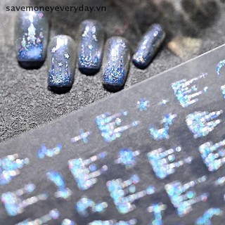 [savemoneyeveryday] Miếng dán móng tay dập nổi Bầu trời đầy sao đầy màu sắc Đề can trang trí móng tay Mặt trăng Tự dính Thanh trượt chuyển [vn]