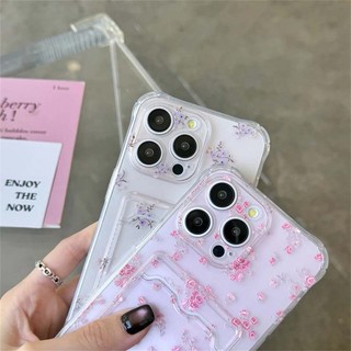 Ins Hoa Đựng Thẻ Ảnh Ví Ốp Lưng Điện Thoại Cho iPhone 16 15 14 13 12 Mini 11 Pro XS X XR 7 8 Plus SE 2020 2022 Ốp Lưng Mềm Trong Suốt TPU Chống Va Đập