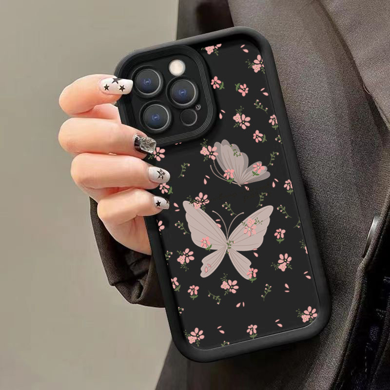 Ốp Lưng Cho Xiaomi Redmi 14C 13 12 12C 4G 13C Redmi Note 14 13 11 12 Pro Plus 5G 12S 11S 10S 10 Pro Lãng Mạn Bướm Retro Tag Dreamy Flower Soft Silicone Matte Cover