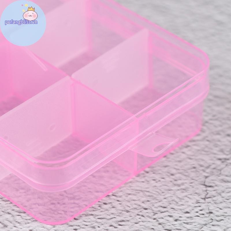 Pufangbliss Có Thể Điều Chỉnh 10 Ngăn Nhựa Hộp Bảo Quản Trang Sức Vít Tổ Chức Hộp Đựng VN