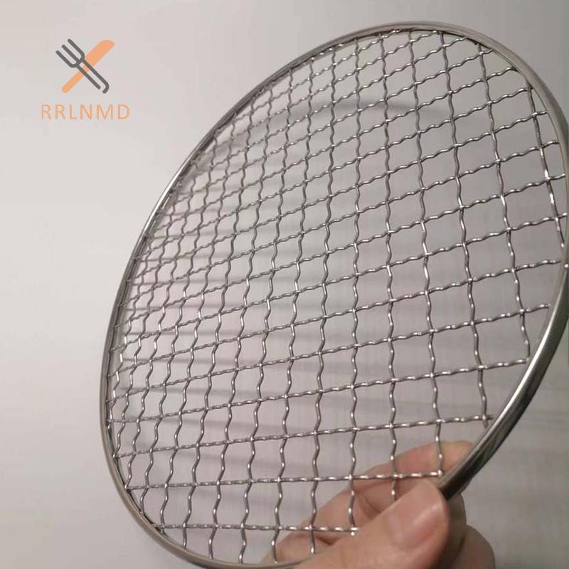 Rrlnmd 24 / 26CM Tròn Thép Không Gỉ Thịt Nướng Lưới BBQ Lưới Grate Lưới Cắm Trại Dã Ngoại Giá Đựng Thực Phẩm BBQ Nướng Dụng Cụ Nhà Bếp Phụ Kiện MỚI