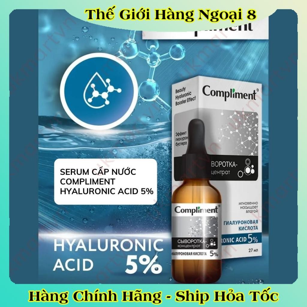 Serum 5% Hyaluronic Acid (HA) 27ml Compliment giúp cấp nước, giữ ẩm, phục hồi và nuôi dưỡng làn da mịn màng của Nga
