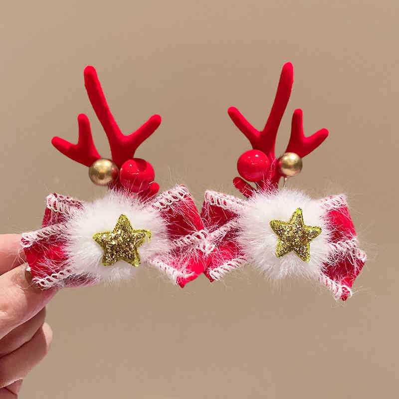 Set 2 Kẹp Tóc Hình Cây Thông/Chiếc Tất/Mũ/ Ông Già Noel Dễ Thương Cho Dịp Giáng Sinh Phụ Kiện Tóc