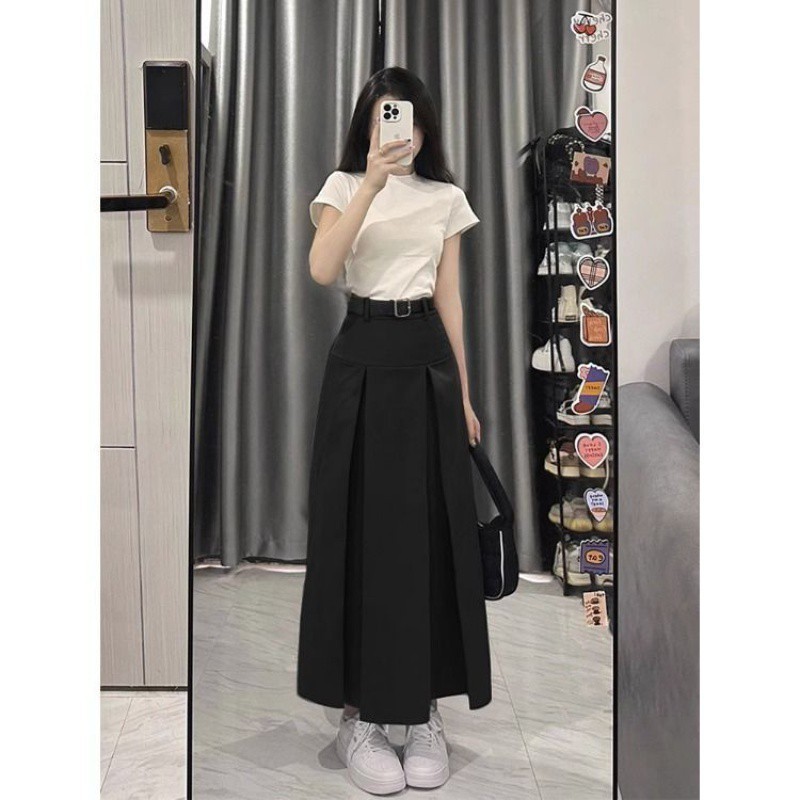 [Có Bigsize 40-80kg] Chân Váy Midi Dáng Dài Hàng Cao Cấp, Chân Váy Xếp Ly Form Đẹp