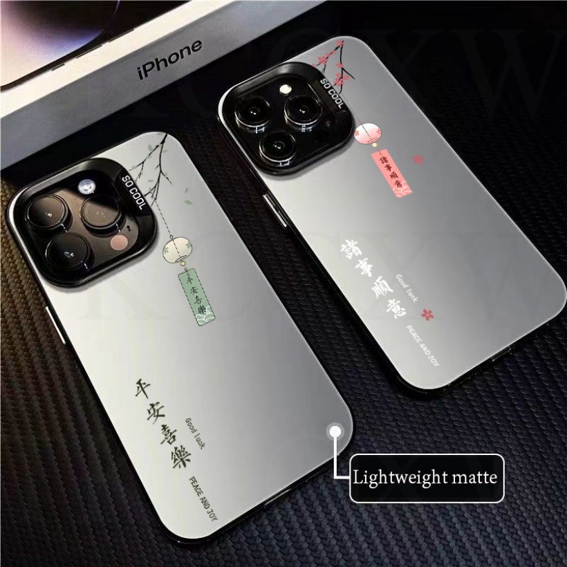 Ốp điện thoại họa tiết tua rua đẹp Chinoiserie cho Xiaomi 14 13 13T 12T 12 Pro 14 Ultra 12x 11 Vỏ bảo vệ màu bạc mờ