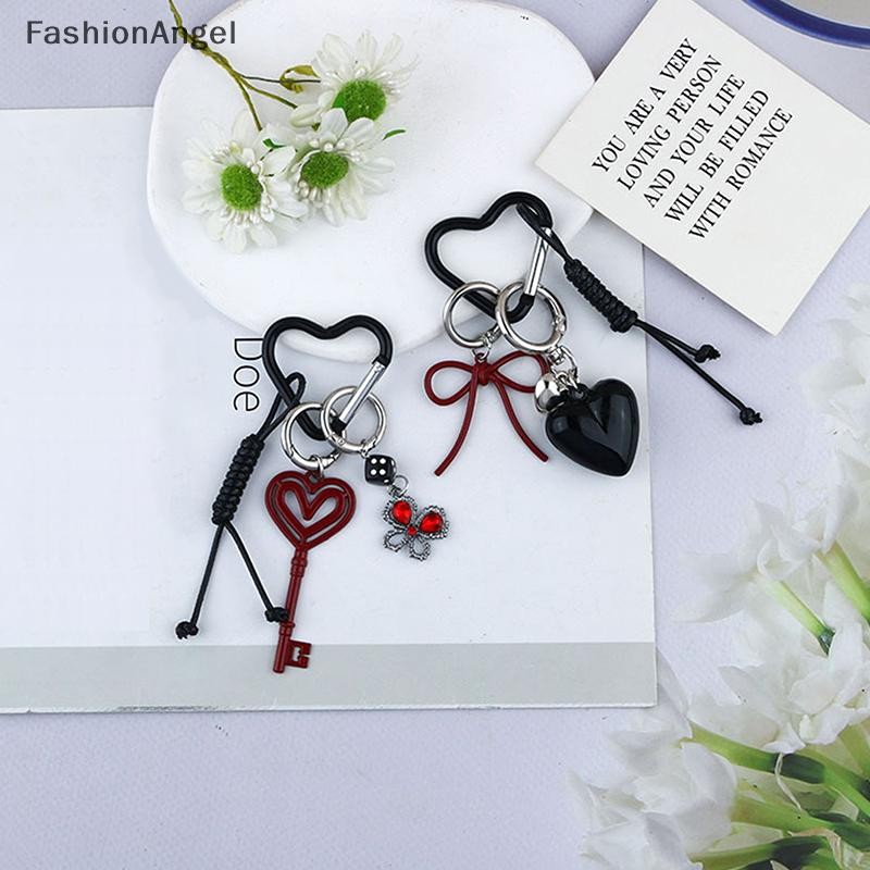 Fashionangel Ngọt Ngào Trái Tim Tình Yêu Móc Khóa Nữ Nơ Đỏ Ba Lô Vòng Chìa Khóa Quyến Rũ Trang Trí Túi Cặp Đôi Mặt Dây Chuyền Handmade Trang Sức Quà Tặng VN