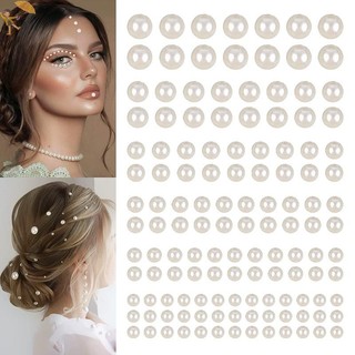 [Gou] 220 chiếc Mix 3mm / 4mm / 5mm / 6mm Ngọc trai dính trên ngọc trai tự dính Nhãn dán ngọc trai mặt cho tóc Trang điểm mặt móng tay DIY Crafts VN
