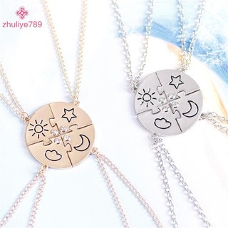 < zhuliye789 > 4 Miếng Mặt Trời Tròn Mới Mặt Trăng Mặt Trăng Mặt Dây Chuyền Vòng Cổ Thời Trang Người Bạn Thân Nhất Mãi Tình Bạn BFF Nam Nữ Quyến Rũ Chokers 2023