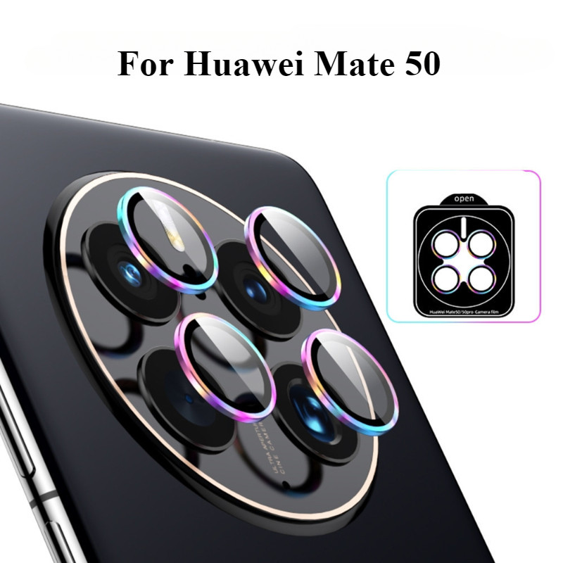 Huawei P60Pro P60Art Mate50 Mate50E 9D Kim Loại Hợp Kim Nhôm Ống Kính Máy Ảnh Kính Cường Lực Cho Huawei Mate P60 50 Pro Art 50E Chống Trầy Xước Ốp lưng Bảo Vệ Cản Ống Kính