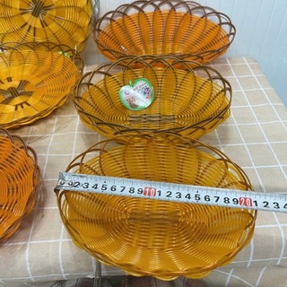 Rổ nhựa mây đựng rau củ quả và trái cây dạng oval, tròn nhiều kích thước cao cấp - Phương Trang