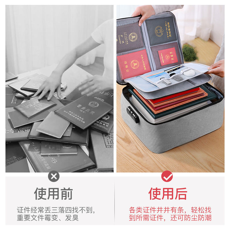 [Bộ sưu tập 2200 người] Túi lưu trữ tài liệu nhiều lớp, hộp lưu trữ đa chức năng có khóa cho thẻ tín dụng, bằng lái xe, tài liệu quan trọng, hộp đựng thẻ 9ZND