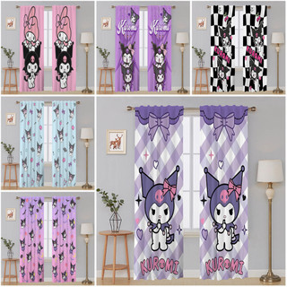 Rèm che mặt đơn Sanrio Kuromi Polyester, dễ treo, thích hợp cho phòng ngủ và phòng khách trẻ em