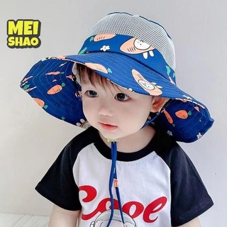 MeiShao Trẻ Em Vành Lớn Chống Nắng Mùa Hè Lưới Mỏng Thoáng Khí Người Cá Mũ Mẫu Giáo Bé Gái Mũ Chống Nắng