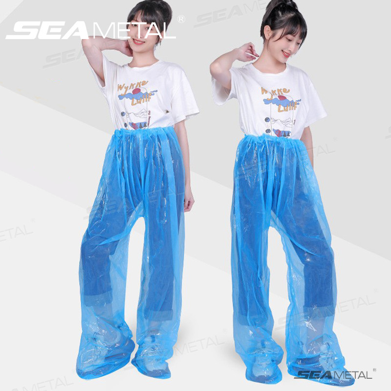 Áo mưa xe máy SEAMETALTALING Đồ đi mưa dùng một lần dành cho người lớn Quần chống thấm nước Vỏ giày dày