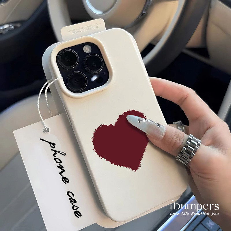 ibumpers Ốp Điện Thoại iPhone Họa Tiết Trái Tim Phong Cách Đơn Giản Cho IPhone 16 15 14 12 13 11 Pro Max IP 7 8 Plus X XS XR Ốp Lưng Mỏng Silicon Mềm Da Họa Tiết