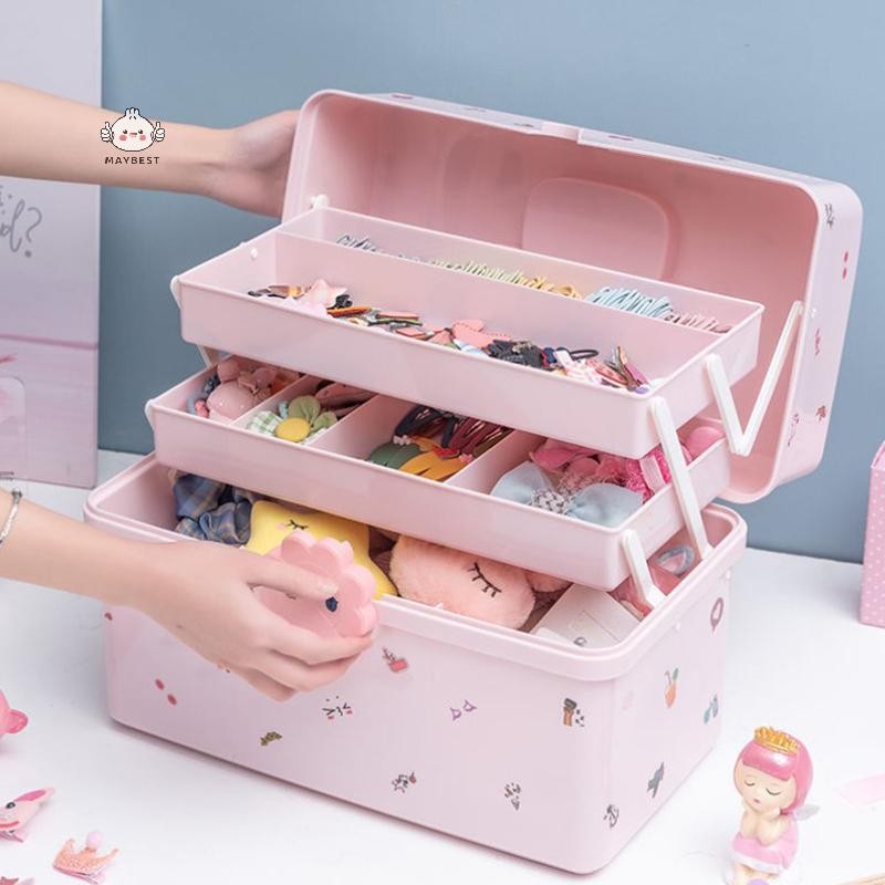 Maybest Trẻ Em Phụ Kiện Tóc Hộp Bảo Quản Dây Bé Kẹp Tóc Dây Cao Su Trang Sức Trang Sức Trang Điểm Cô Gái Dễ Thương Hộp Trang Sức Lớn {VN}