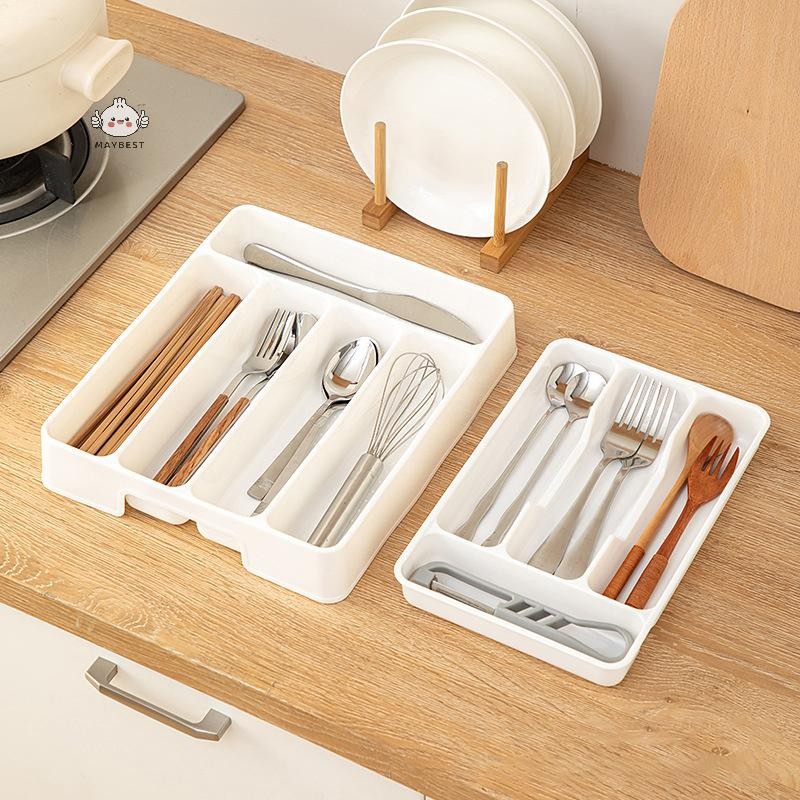 Maybest 4 / 5 Ngăn Dao Kéo Sắp Xếp Ngăn Kéo Hàng Ngày Khay Chia Hình Chữ Nhật Dễ Dàng Làm Sạch Nhà Bếp Thìa Nĩa Hộp Tách {VN}