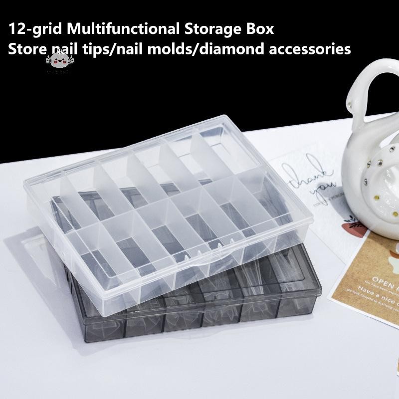 Maybest 12 Lưới Trong Suốt Trống Lá Móng Tay Hộp Bảo Quản Nhựa Móng Tay Giả Hộp Nghệ Thuật Hộp Đựng {VN}