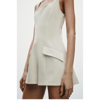 Jumpsuit Zara made in Morocco không tay 2 túi nắp khỏe khoắn