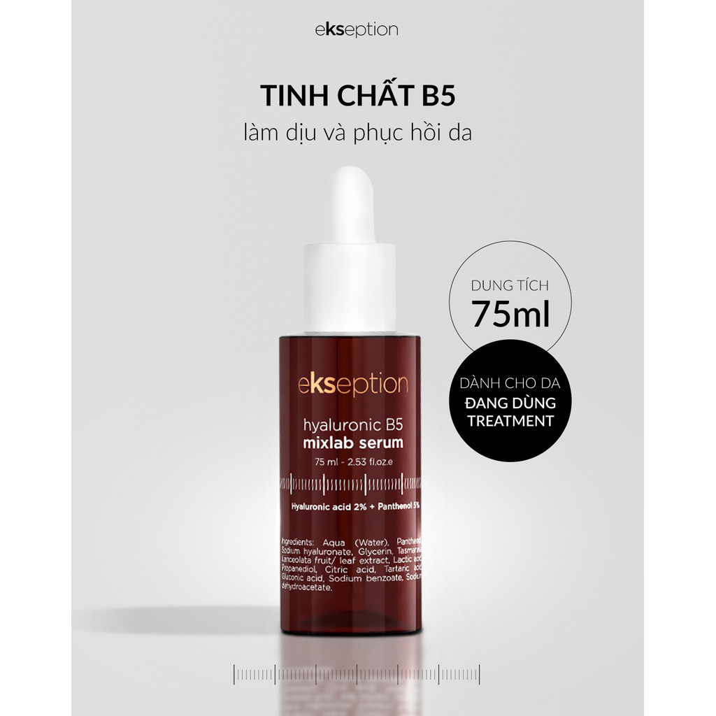 Mô tả Serum Ekseption Hyaluronic B5, HA + 5% B5 dưỡng ẩm phục hồi da 75ml không gây bết dính - 1