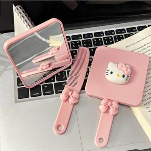 Gương Tay Cầm Mèo Mới Có Lược Di Động Cầm Tay Mỹ Phẩm Gương Ins Cô Gái Trái Tim Gương Lược Một Gương Nhỏ