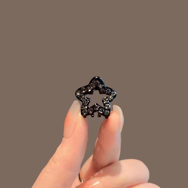 MAUROPOLI [Sẵn sàng] Kẹp kim cương giả ngôi sao năm cánh nhỏ tinh tế Hàn Quốc Ánh sáng sang trọng đính kim cương Nổ gãy Kẹp tóc kiểu mới Phụ kiện tóc bên phụ nữ