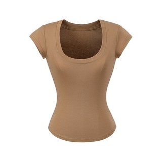 Áo Thun Nữ Cổ U Chất Liệu Viscose Mỏng Nhẹ Form Ôm Sát Body Co Giãn Tôn Dáng Mùa Hè