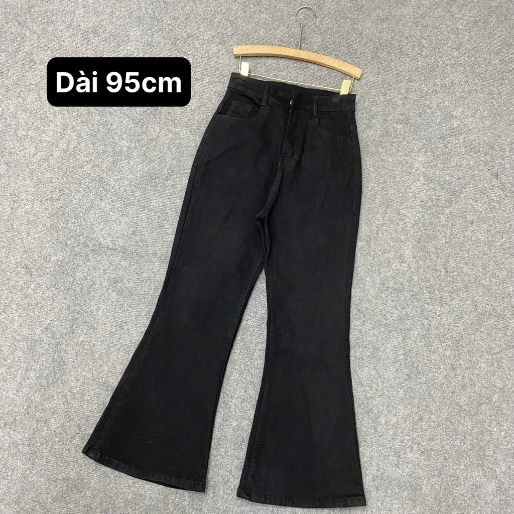 Quần Jean Bigsize Nữ Ống Loe Dài Lưng Cao Tôn Dáng  Đứng Form Cá Tính Cho Các Nàng Chubby Q545