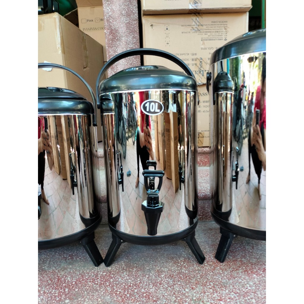 Bình ủ trà giữ nhiệt 12L loại 1 xịn, Bình nước giữ nhiệt inox 304 6L 8L 10L 12L có vòi chuyên dụng pha trà cao cấp
