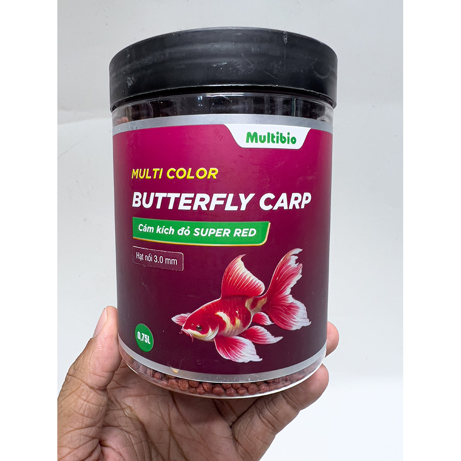 Hủ 0,75 lít Cám Dạng Hạt Tăng Màu Cho Cá Chép Sư Tử MULTI COLOR BUTTERFLY CARP (k gây đục nước)