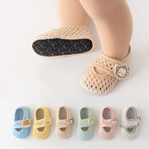 0-3Yrs Giày Mềm Trẻ Em Cho Bé Trai Bé Gái Hoạt Hình Cáo Gấu Trúc Khỉ Trong Nhà Chống Trơn Trượt