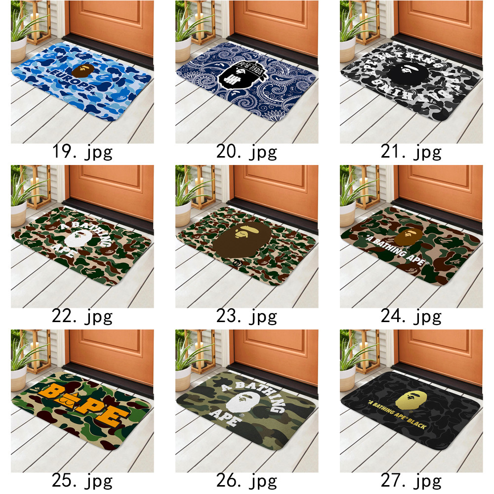 Thảm cửa Logo Bape Ape Thảm chống trượt Tấm lót phòng tắm Tắm Thảm chống trượt (60x40cm)