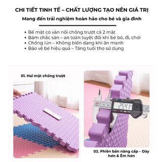 Thảm Xốp EVA Ghép Sàn 30x30cm Chống Trượt – Cách Âm, Cách Nhiệt BUNA.