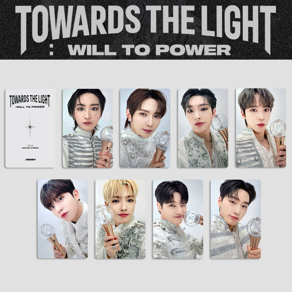 4-8 chiếc ATEEZ Hướng tới ánh sáng sẽ cấp nguồn Photocards THẾ GIỚI SẴN VÀNG GIỜ Phần.2 Bưu thiếp chống nước Hongjoong Seonghwa Yunho Ảnh Kpop Lomo Cards YM
