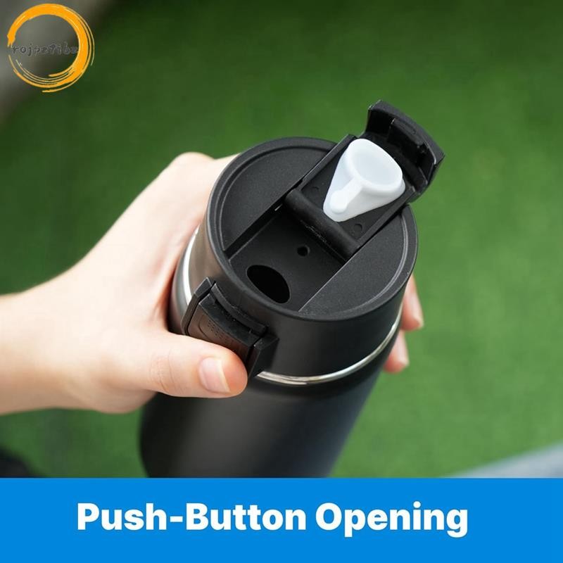 Nắp thay thế lật tự động cho bình thủy tinh 12 16 18 20 32 40 64oz Chai miệng rộng, Nắp nắp thay thế có khóa nút