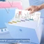 Thư mục tập tin ICUCKO A4, 4 / 8 / 12 Túi Organ lưu trữ phân loại, Giấy kiểm tra sáng tạo Lưu trữ hồ sơ chống nước PP Văn phòng trường học