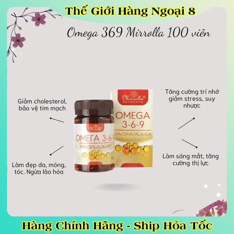[Chính hãng Đủ Bill]  Viên uống Omega 369 Mirrolla của Nga hộp 100 viên