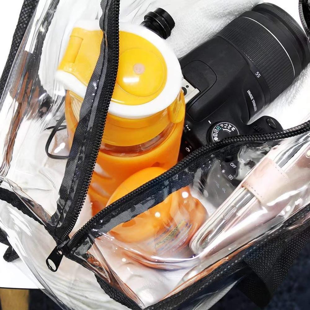 [Vận chuyển nhanh] Túi đeo vai SIMPLEAID, Túi cơm trưa trong suốt dung tích lớn, PVC có túi Tote có dây kéo