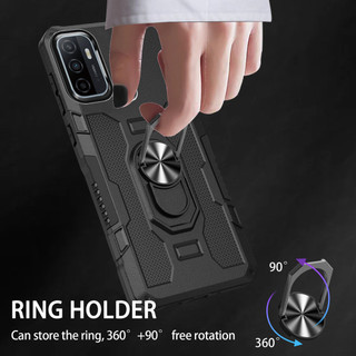 Dành Cho OPPO A53 2020 Ốp điện thoại PC Cứng Lưng Mềm TPU Edge Bảo Vệ Camera Nhẫn Giá Đỡ Chân Đế Chống Sốc Mỏng Bao Da