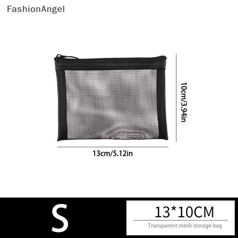 Fashionangel 1 Chiếc Du Lịch Màu Xám Lưới Đen Túi Đựng Mỹ Phẩm Dây Kéo Túi Trang Điểm Nữ Rửa Vệ Sinh Túi Đựng Trang Điểm Túi Bảo Quản Di Động VN