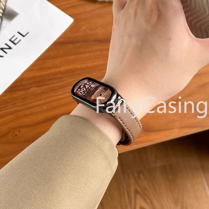 Dây Da Thời Trang Cho Xiaomi Mi Band 10 9 8 Vòng Tay Thay Thế Dây Đeo Tay Từ Tính Miband 7 6 5 4 3 Phụ Kiện Cổ Tay