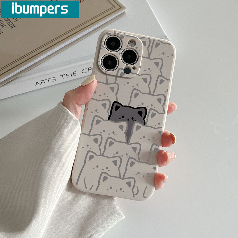ibumpers Ốp lưng Iphone Cute Hài Hước Mèo In Hình Ốp Điện Thoại Mỏng Silicone Mềm Chống Bẩn Chống Sốc Cho Iphone 15 14 12 13 11 Pro Max IP 7 8 Plus Iphon X XS XR Xs Max
