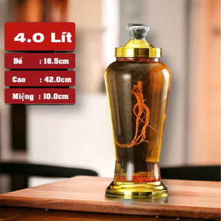 Bình sâm Thủy Tinh Bầu Cao 03 Lít, 04 Lít, 05 Lít | Tùy Chọn Dung Tích