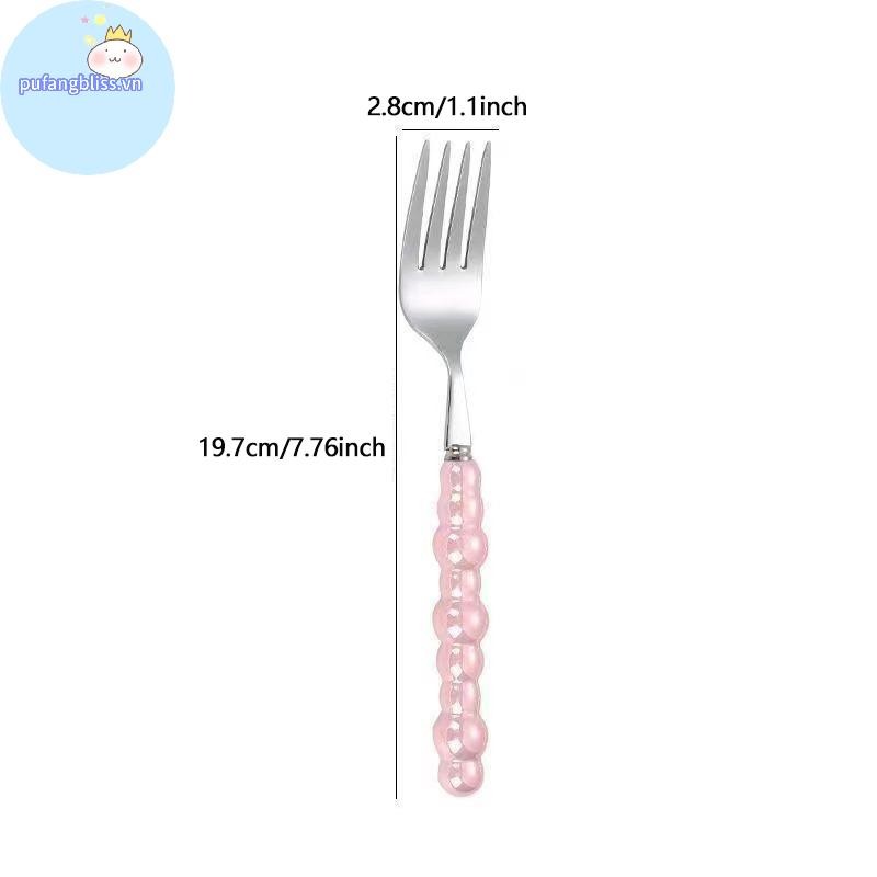 Pufangbliss Ngọc Trai Tay Cầm Nĩa Cho Món Tráng Miệng Gia Đình Bít Tết Inox Nĩa Salad Nĩa Món Tráng Miệng Pasta Nĩa Phụ Kiện Nhà Bếp Tiện Ích VN