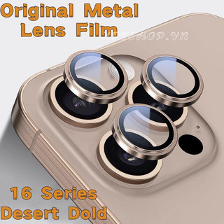 Kim Loại Bảo Vệ Ống Kính Máy Ảnh Cho IPhone 16 Pro Max Vòng Kim Loại Cho IPhone 11 12 13 14 15 Pro Max Plus Ống Kính Máy Ảnh Thủy Tinh Mini