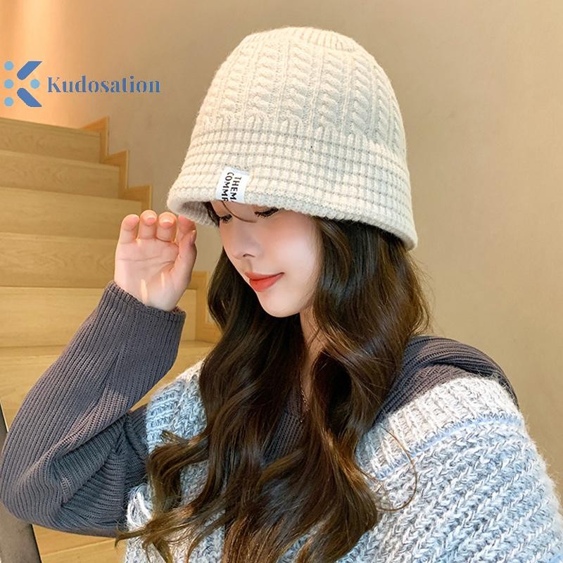 Kudosation Mũ Nữ Ấm Áp Đa Năng Bảo Vệ Tai Mũ Dệt Kim Lớn Mũ Sợi