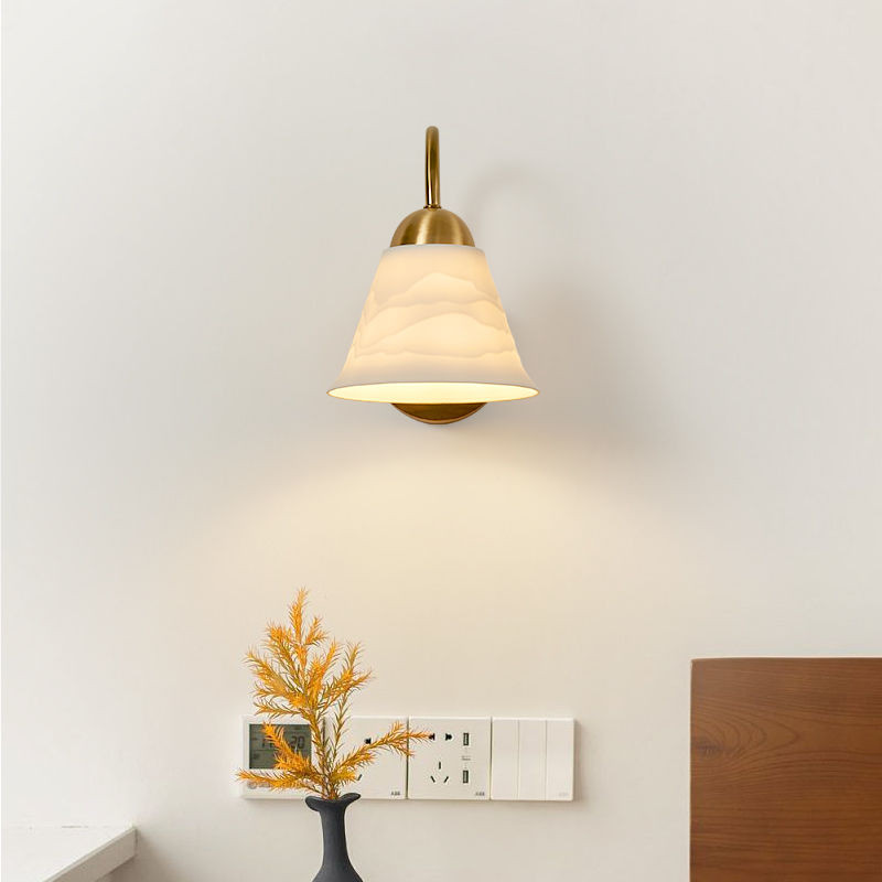 Đèn tường bằng gỗ Zen Trung Quốc mới, Đèn tường gốm Led cổ điển, Thích hợp cho cầu thang, hành lang, trang trí phòng ngủ