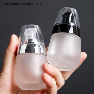 [Savemoneyeveryday] Bình thủy tinh mờ chân không Hộp đựng rỗng có thể đổ lại 30ml Trang điểm mỹ phẩm Kem dưỡng da mặt Lọ thuốc mỡ Bơm chai du lịch [vn]