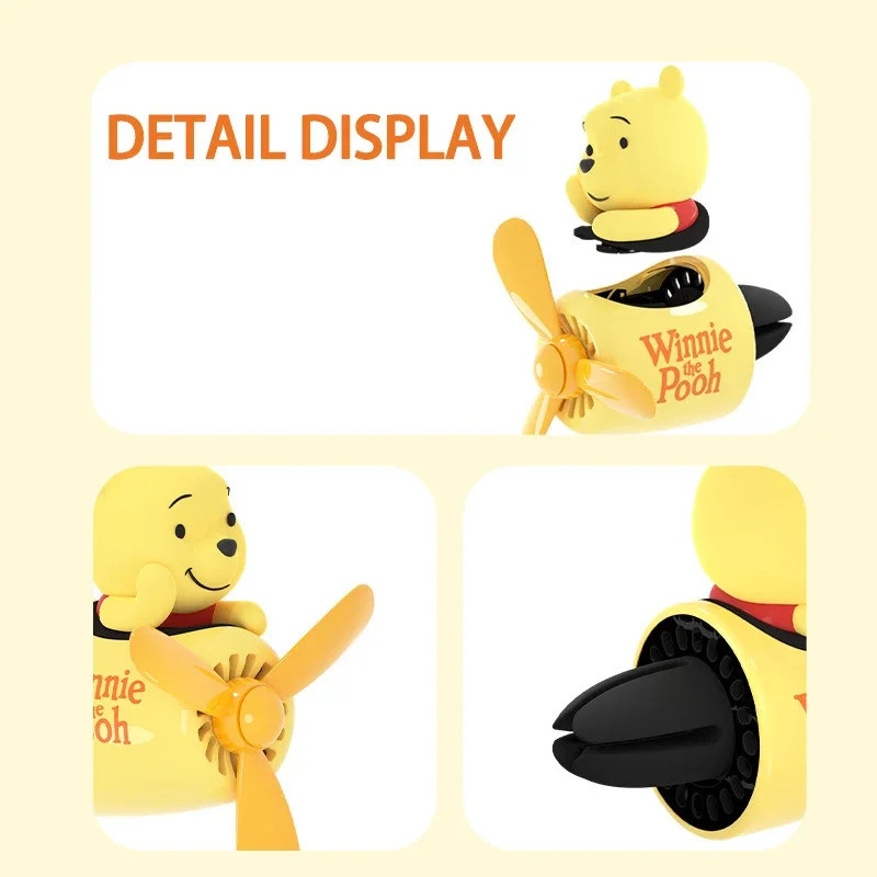 Pooh Gấu Xe Làm Mát Không Khí Kawaii Cánh Quạt Thông Hơi Kẹp Nước Hoa Để Trang Trí Nội Thất Ô Tô Dễ Thương Máy Khuếch Tán Hương Thơm Quà Tặng Cho Trẻ Em Phụ Nữ
