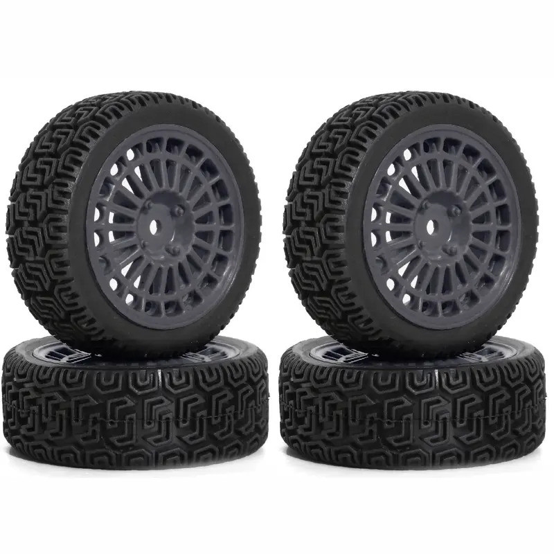 4 68mm Rally Lốp Lốp Cao Su Lốp Bánh Xe Cho Tamiya XV01 XV02 TT01 TT02 PTG-2 1 / 10 RC Rally Racing Xe Nâng Cấp Phần